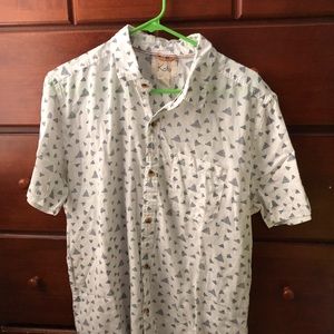 Worn once UO white pattern button up
